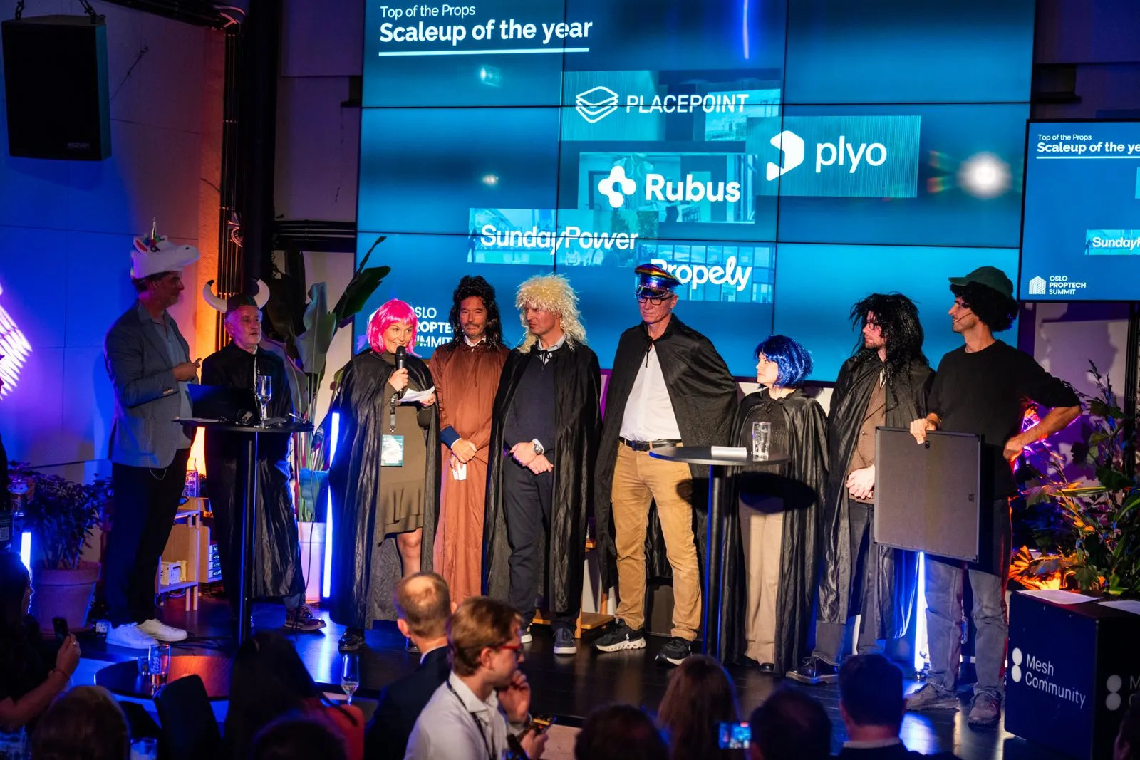 The Scaleup of the Year shortlist on the screen.